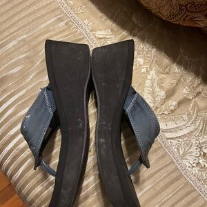 Stylish Black and Blue Women's Wedge Sandals